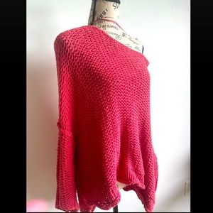 Free People off-the-shoulder oversized crochet sweater